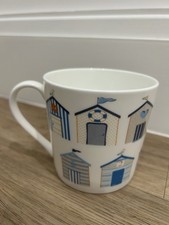 New Beach Hut Large Mug, Rose Of England Seaside Nautical Cup Bone China Coffee