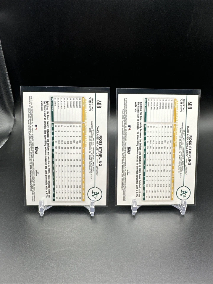 2024 Topps Series 2 #608 Ross Stripling Oakland Athletics Baseball MLB - Image 2 of 2