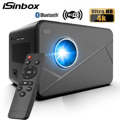 Smart Beamer Projektor 4K Full-HD WiFi Bluetooth HDMI Android TV OS Mini Tragbar