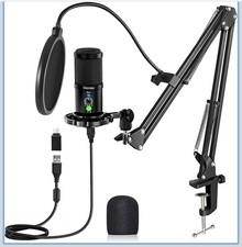 Mercase USB Microphone for PC Plug  Play with MUTE Button