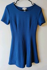 FOREVER 21 Dark Blue Fit & Flare Girls Teens Short Sleeve Dress M