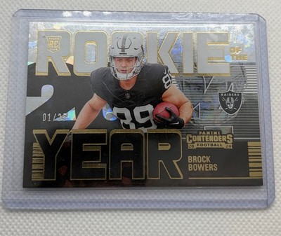 2024 Panini Contenders Rookie of The Year Brock Bowers Cracked Ice /25 1ST PRINT