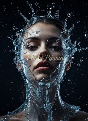 Foto A4 Frau Portrait Farbe Spritzer Malerei Kunstdruck Poster (3752)