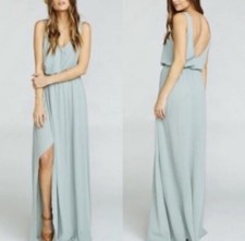 NWT Show Me Your Mumu Womens Kendall Maxi Dress Size XL V Neck Side Slit Green