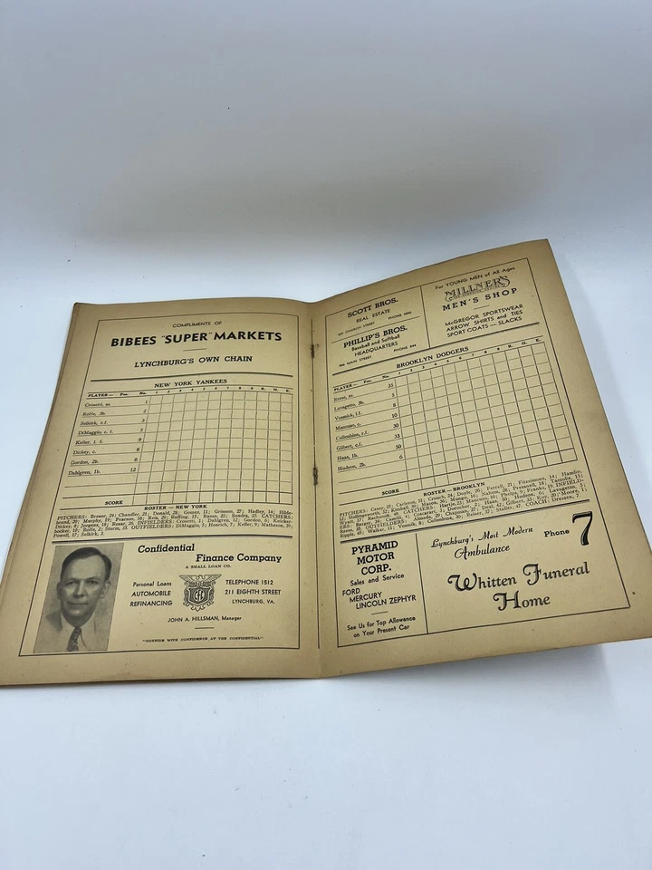 Brooklyn Dodgers Vs NY Yankees 1st  Game In Municipal Stadium Lynchburg VA 1940 - Image 3 of 4
