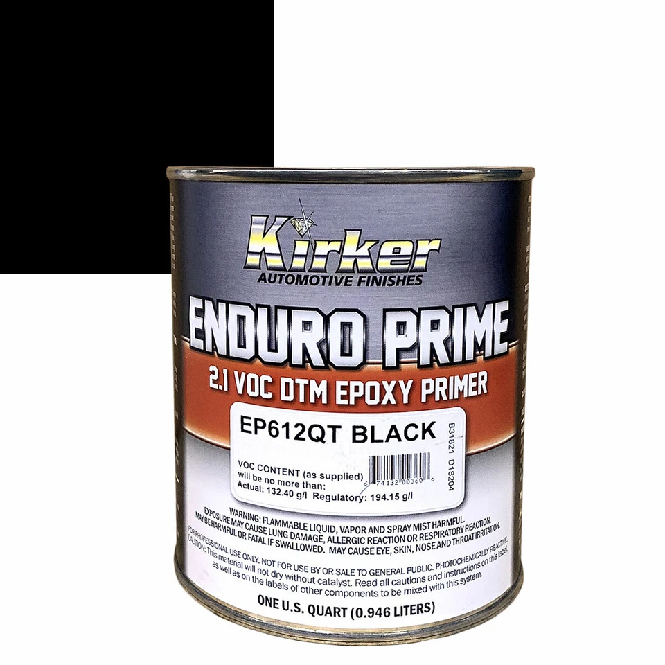 Imprimación epoxi Kirker Enduro Prime de 1 qt negra EP612QT y catalizador de 1 qt EPC611QT Foto 2 de 3