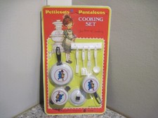 Vintage Imperial Tin Toy Cooking Set -1977 Petticoats Pantaloons New old Stock
