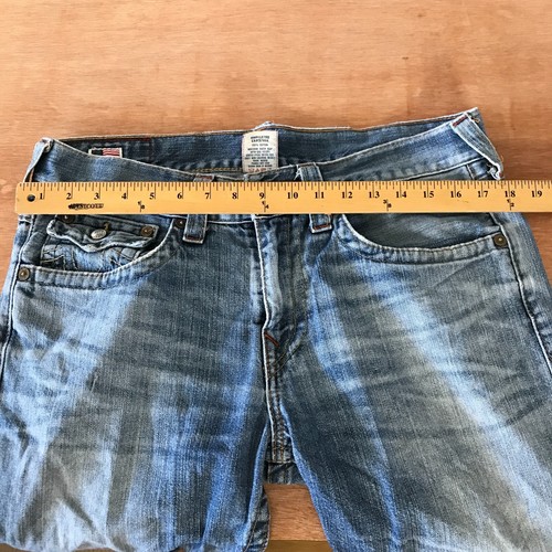 True Religion Ricky Jeans Men 34x27 Blue Mid Rise Flap Pocket Embroidered - Imagen 10 de 14