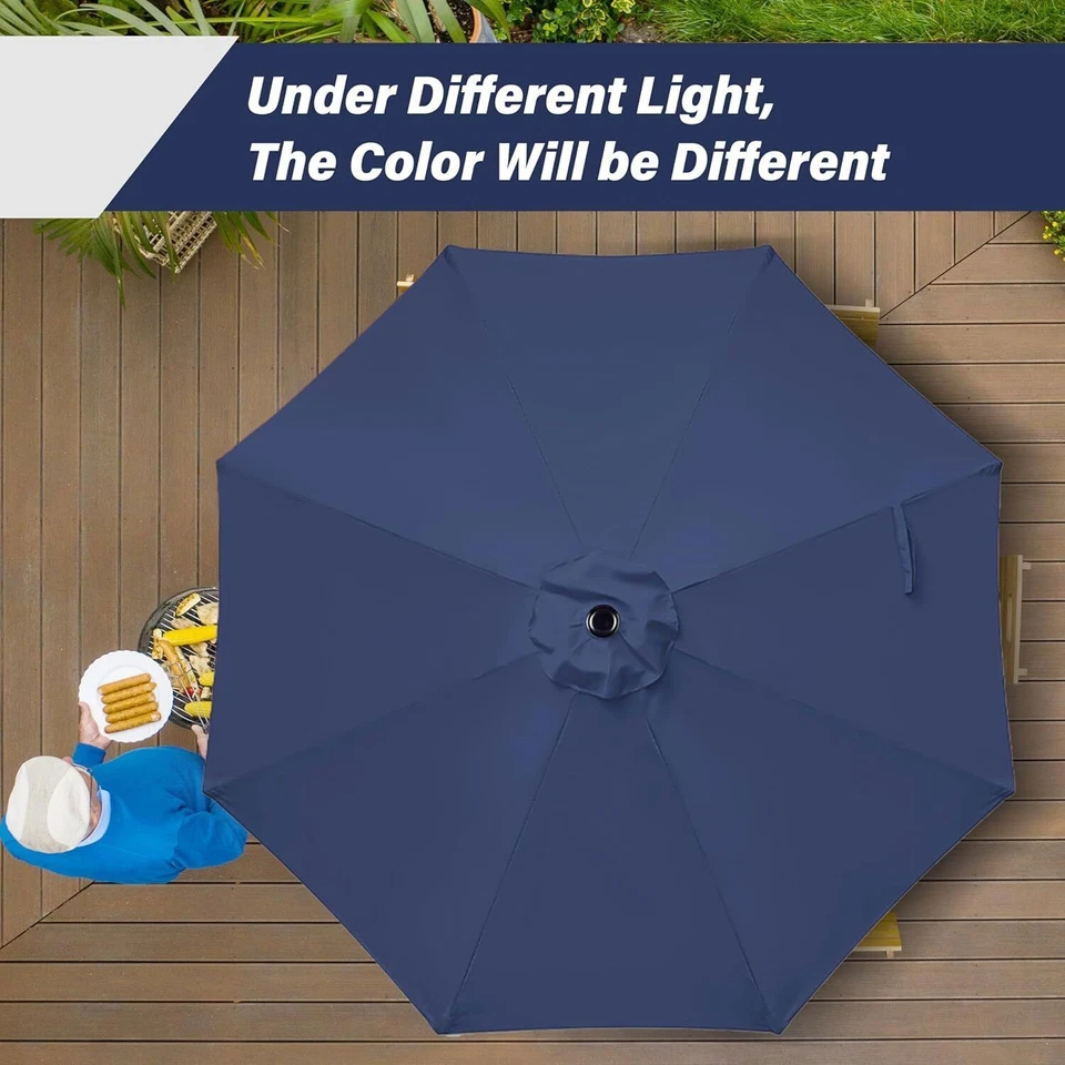 Paraguas de patio de aluminio de 9/10/7,5 pies con función de inclinación y manivela fresco verano Gidt Foto 4 de 4