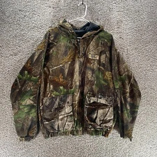 Scent Blocker Plus Frontier Jacket Mens Large Camo Hooded Hunting Real Tree Camo
