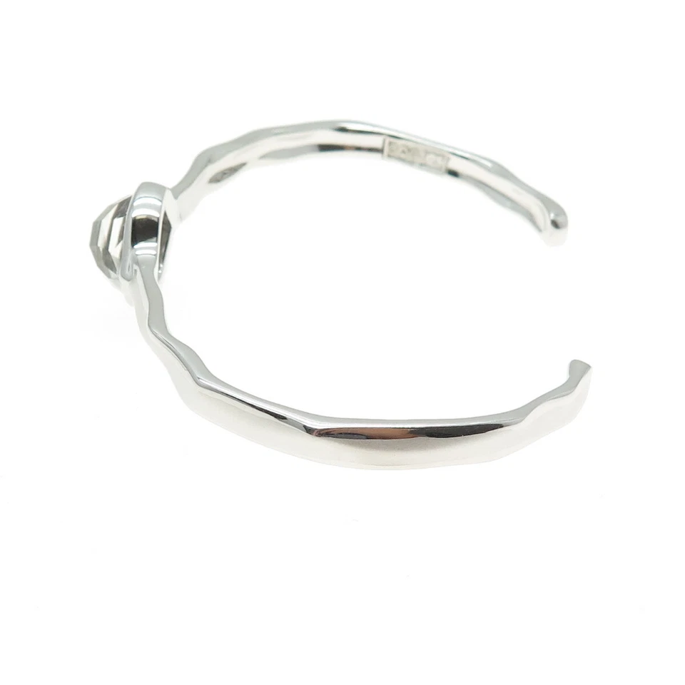 CHARLES GARNIER 925 Sterling Silver Real Clear Quartz Adjustable Bracelet 6.5" - Image 4 of 4