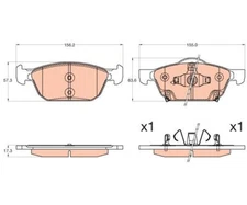 Brake pad set, disc brake TRW GDB3600 for Honda