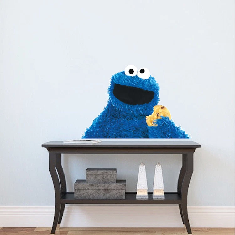 饼干怪物墙贴花儿童房间芝麻街墙贴纸去皮棒,b47 — 第 3/4 张图片