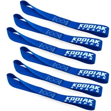 6 Pack 1.5"x18" Soft Loop Tie Down Straps 10000lbs -Blue -Heavy Duty for Secure