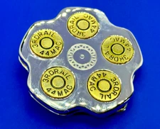 3RDRAIL Magnum 44 Revolver Gun Shell Bullet Moving Collectors Belt Buckle