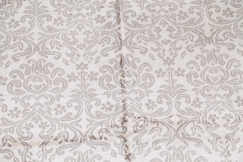 SILK Floral Ivory Oushak Oriental Area Rug Dining Room Hand-knotted 8x10 Carpet - Picture 4 of 12