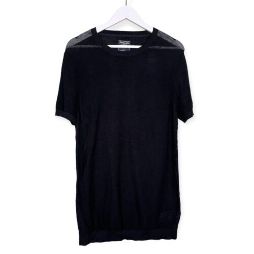 NWT Abercrombie & Fitch Women’s Sheer Knit Scoop Neck Top in Black Size Large