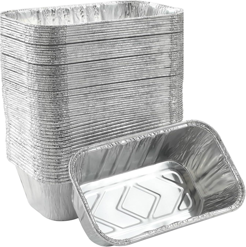 (50 Pack) 1Lb Mini Loaf Pans Heavy Duty Disposable Aluminum Foil Bread Tins Stan