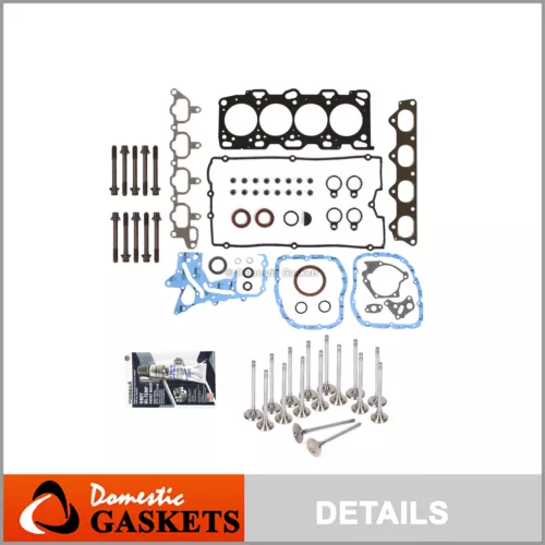Full Gasket Set Intake Exhaust Valves Fit 99-05 Hyundai Kia 2.4L DOHC G4JS