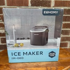 EUHOMY NIB Countertop Ice Maker Machine with Handle 26 Lb in 24Hrs 9 Ice Cubes