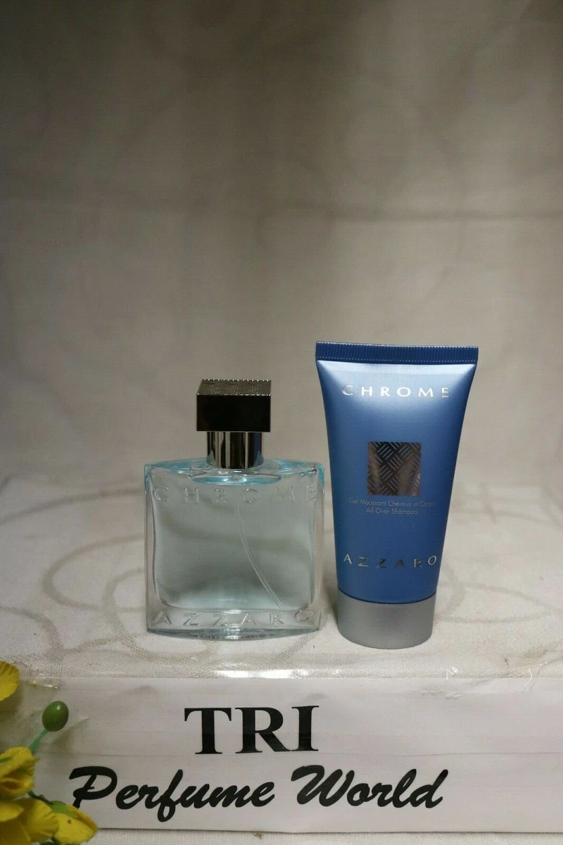 CHROME AZZARO All Over Shampoo for Men 1.7 fl. oz. + Eau de Toilette Spray  1 oz. | eBay