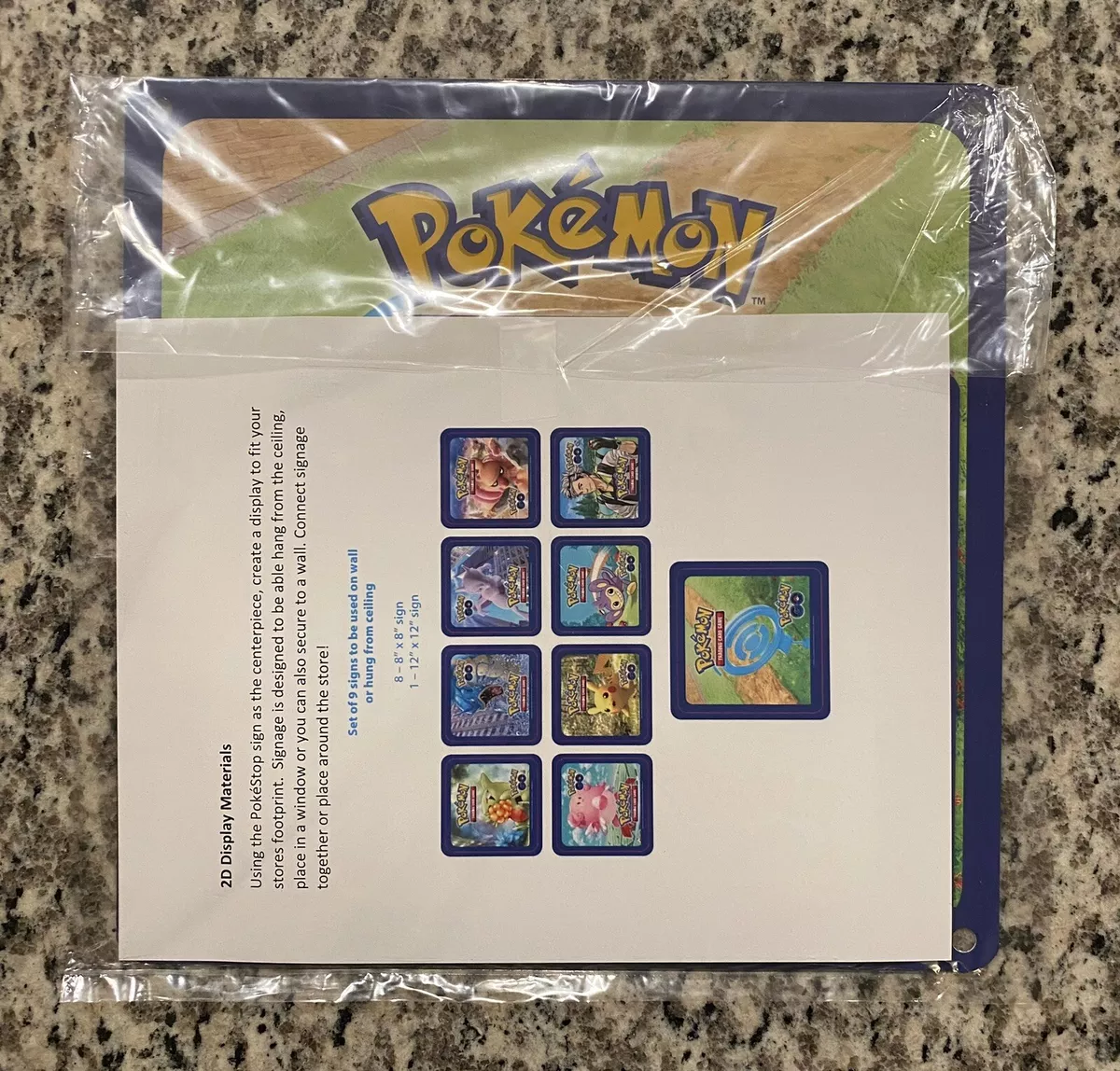 Pokemon GO TCG 2D Signage Display Set Store Promotional 1-12 x 12, 8-8 x 8