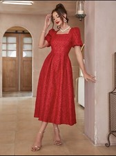 Elegant Puff Sleeve dresses,size S,M,L,XL.