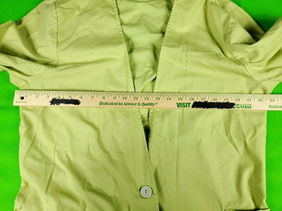 Peaches Amarillo Claro Verde Mujer Manga Larga Botones Exfoliante Chaqueta Talla XL Foto 3 de 4