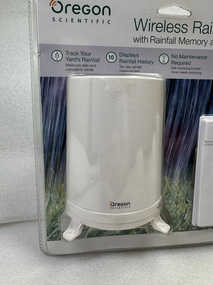 Oregon Scientific Wireless Rain Gauge Weather Station Outdoor Temp RGR382 New - Image 2 of 4