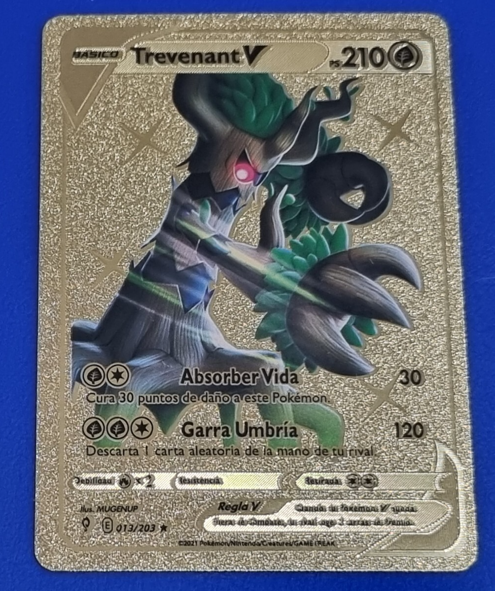 Pokemon Card Spanish Trevenant V 013/203 PS210 Gold Color | eBay
