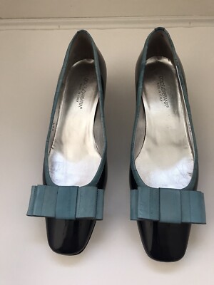 New DOLCE & GABBANA Navy & Light Blue Elegant Pumps Shoes size 7B
