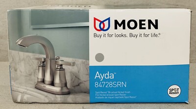Moen Ayda 84728SRN 2 Handle Bathroom Sink Faucet Spot Resist Brushed Nickel