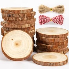 20PCS Natural Wood Slices - Unfinished Wood Slices 2.7-3.1 Inches Wood