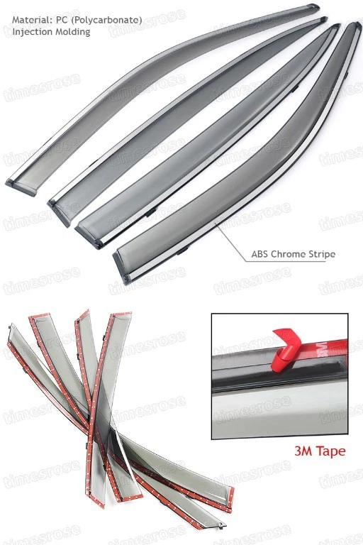 Protector de lluvia/sol/viento para Honda Crosstour 2011-2015 4 piezas para visera de ventana Foto 3 de 4