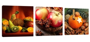 Kitchen Art Apple Orange Fruits Wall Decor Canvas Prints Artwork