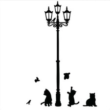 Lamp Cats Birds Removable Wall Sticker cartoon Kids Room Decor Decals Home Decor