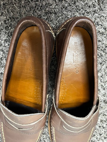 Rancourt & Co Beefroll Penny Loafers Shoes Brown Leather Size 9.5 EE - See Desc - Picture 17 of 19