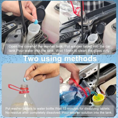 100 PC Car windshield Washer Fluid Concentrated Clean Tablets Remove Glass Stain - Picture 3 of 7