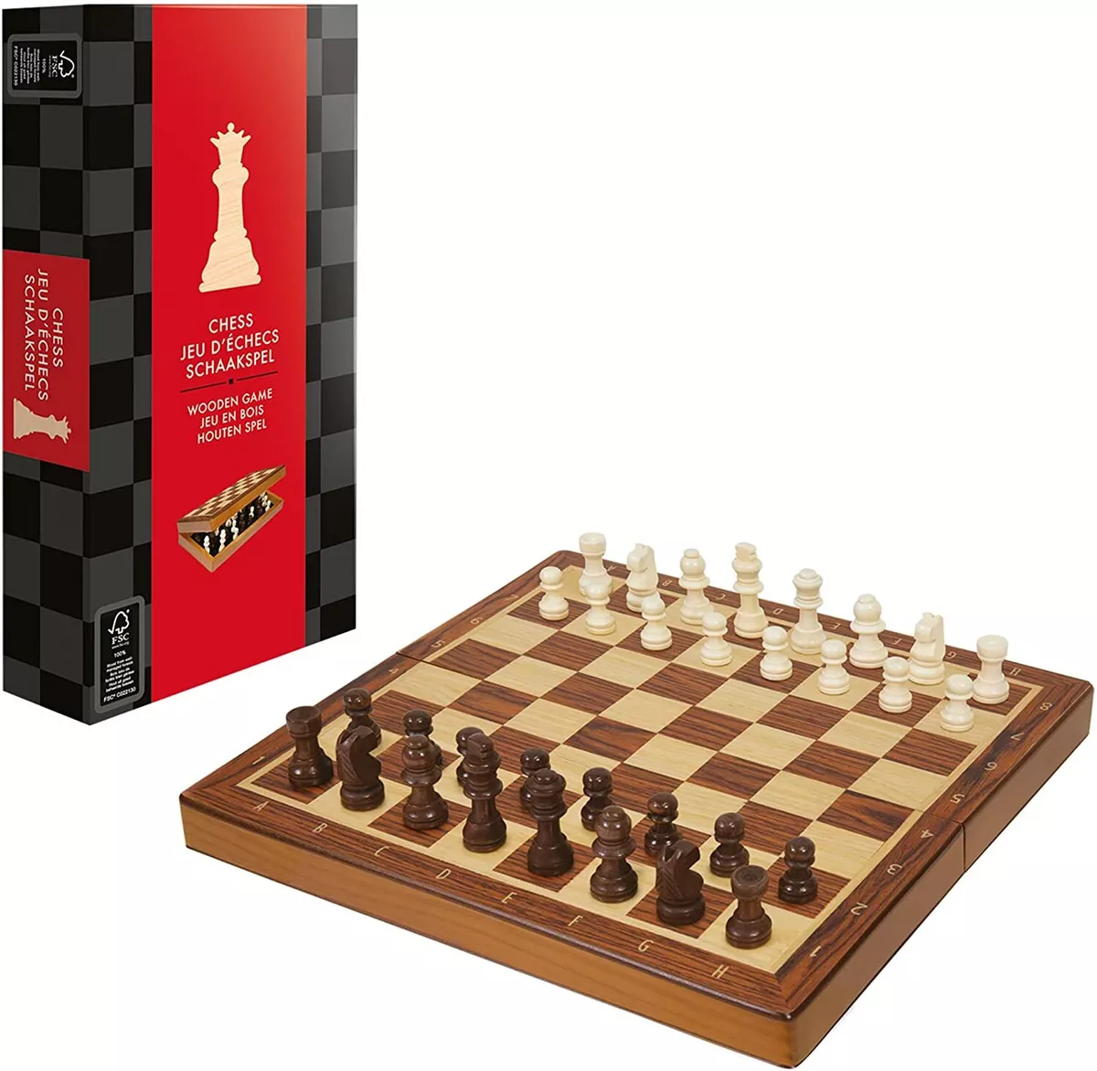 All-wood Folding Chess Set 2 Players Classic Strategy Board Game