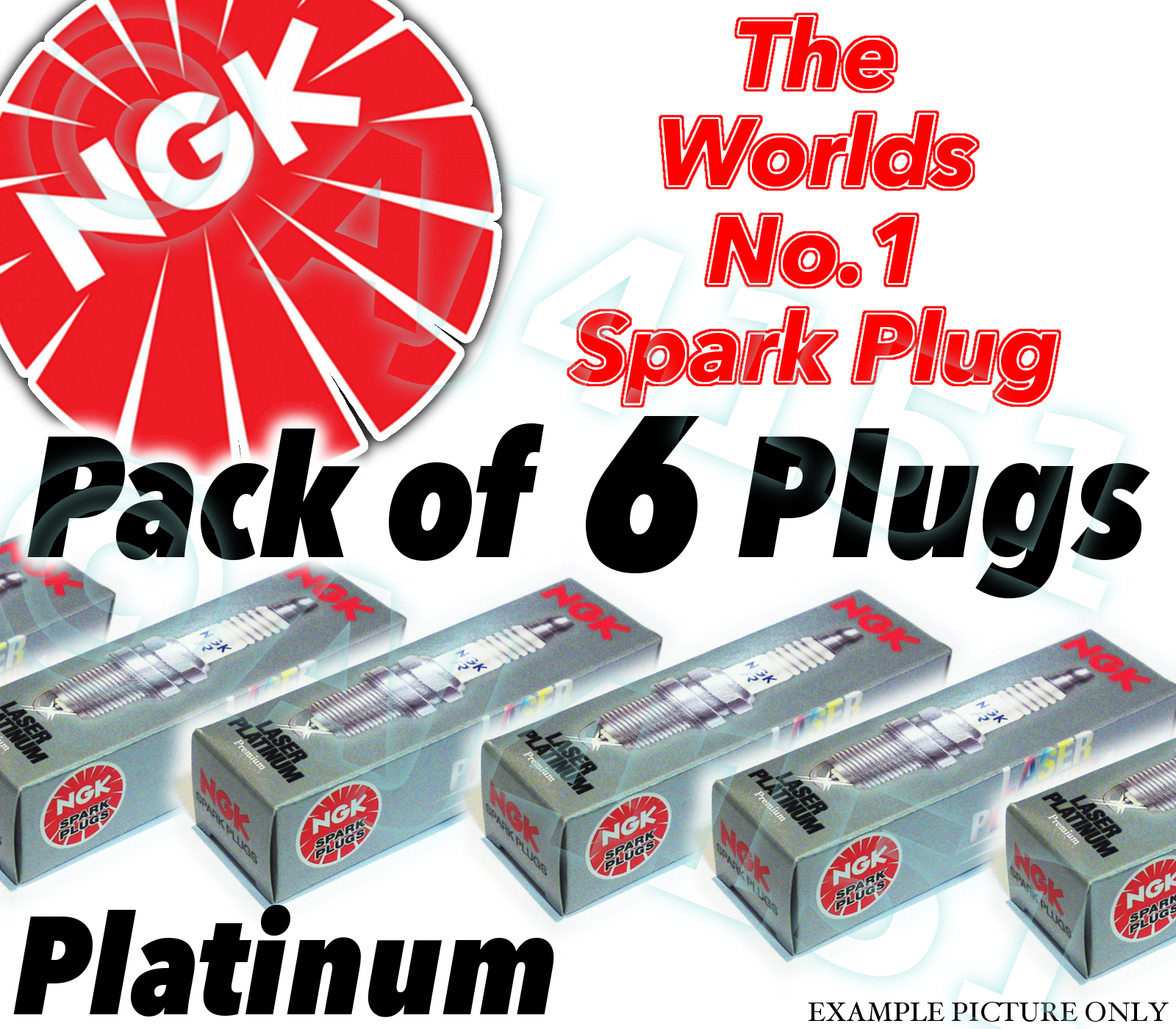 6x NEW NGK Platinum SPARK PLUGS - Part no. PFR6T-10G Stock no. 5542 6pk