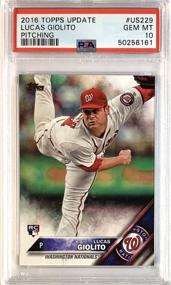 2016 TOPPS UPDATE #US229 LUCAS GIOLITO ROOKIE PSA 10--SHIPS IN ONE BUSINESS DAY!