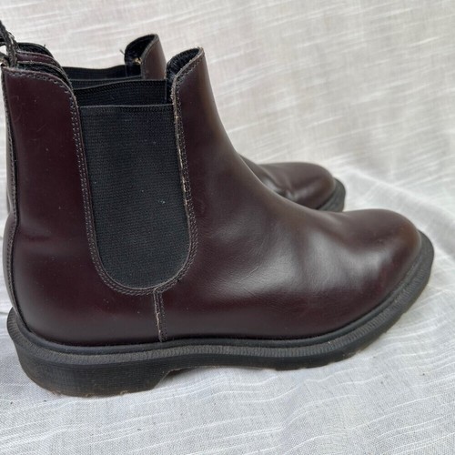 Stivali Chelsea Dr Martens Made In England Graeme Merlot Red Boanil Brush UK 7 - Foto 3 di 7
