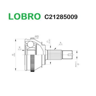 Fiat Chrome WHEEL SIDE SEMI AXLE JOINT - LANCIA THEMA LOBRO FOR 82443532