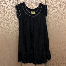 Anthropologie Floreat Black Pleated Shift Dress Size 4