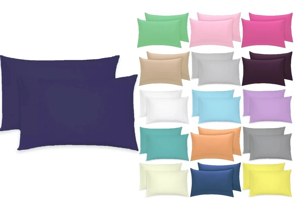 MAYA Luxury 2 X Pillowcase Polycotton Soft & Durable Housewife Pillowcase UK