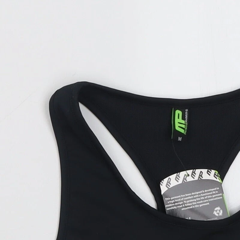 MusclePharm Womens Black Polyester Blend Cropped Tank Size M Scoop Neck - image 3 of 4