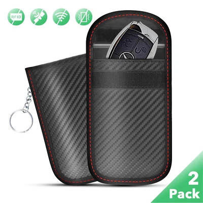 Confezione 2 Custodia Blocca Segnale Chiave Auto Faraday Pouch Fob Keyless Blocco RFID