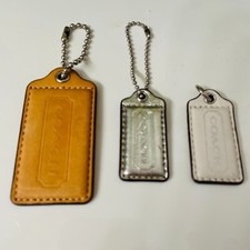 Women's Coach Purse Handbag Tote 3 Leather Hanging Charm Lot Set Good Condition