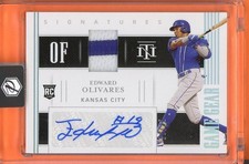 Edward Olivares Game Gear Signatures Silver /10 2021 National Treasures #GGS-EO