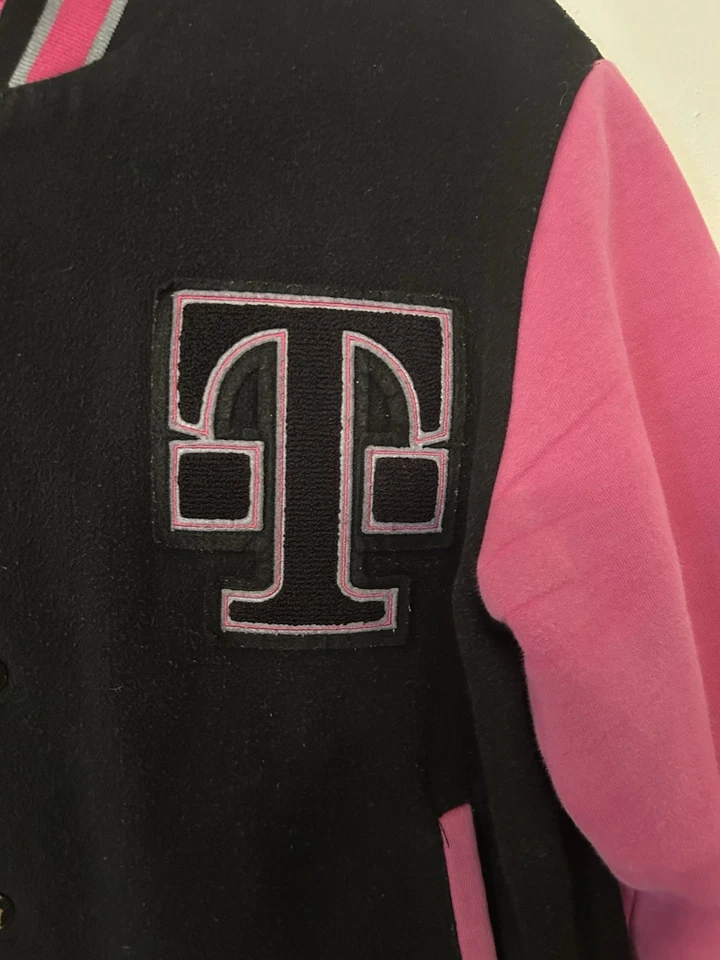 Rare T Mobile Varsity Bomber jacket Unisex Wool Blend Mens Size XS (42)  - Image 2 of 4